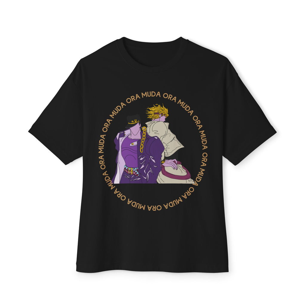 Jotaro Kujo and Dio Brando Duo Graphic Tee — 'Ora - Muda' JoJo-Inspired Oversized Shirt