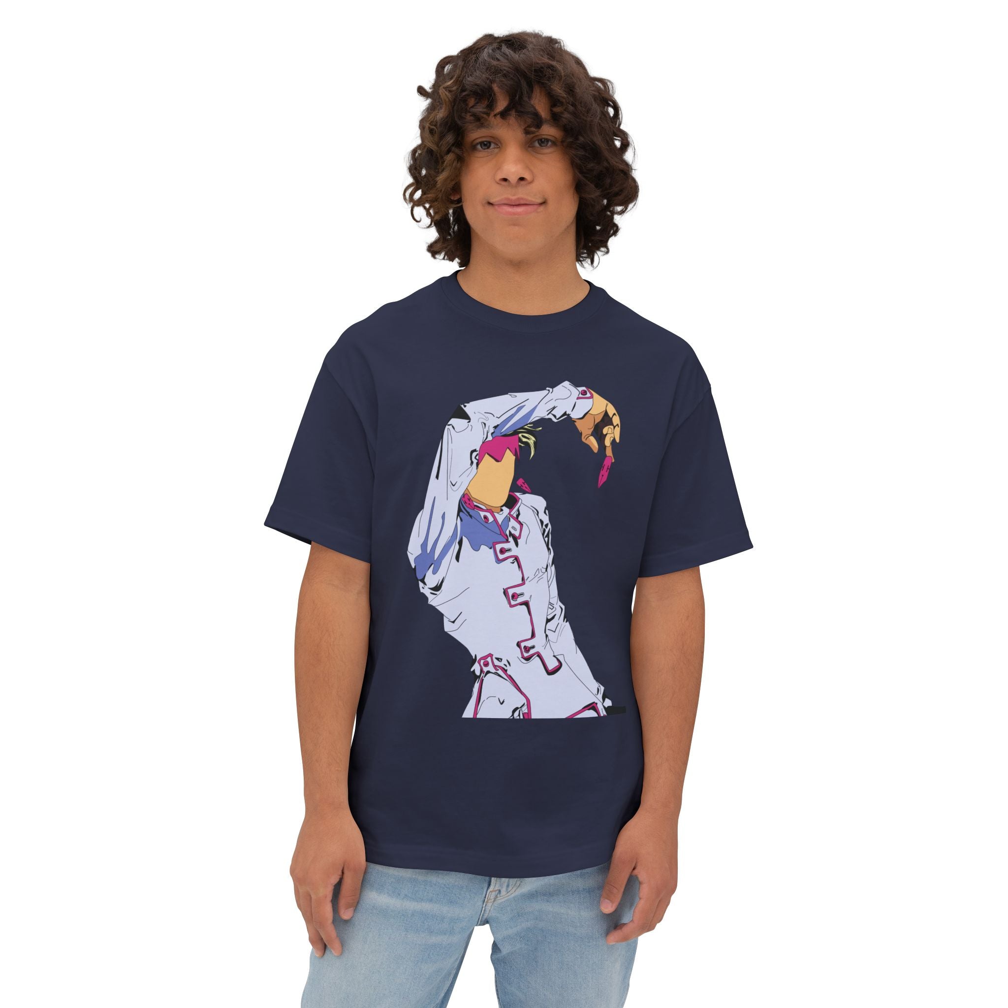 Rohan Kishibe Jojo's Bizarre Adventure Inspired Oversized Graphic Tee — Stylized Character Print