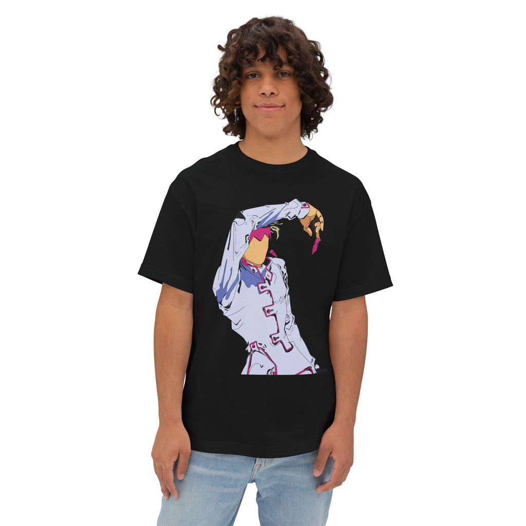 Rohan Kishibe Jojo's Bizarre Adventure Inspired Oversized Graphic Tee — Stylized Character Print