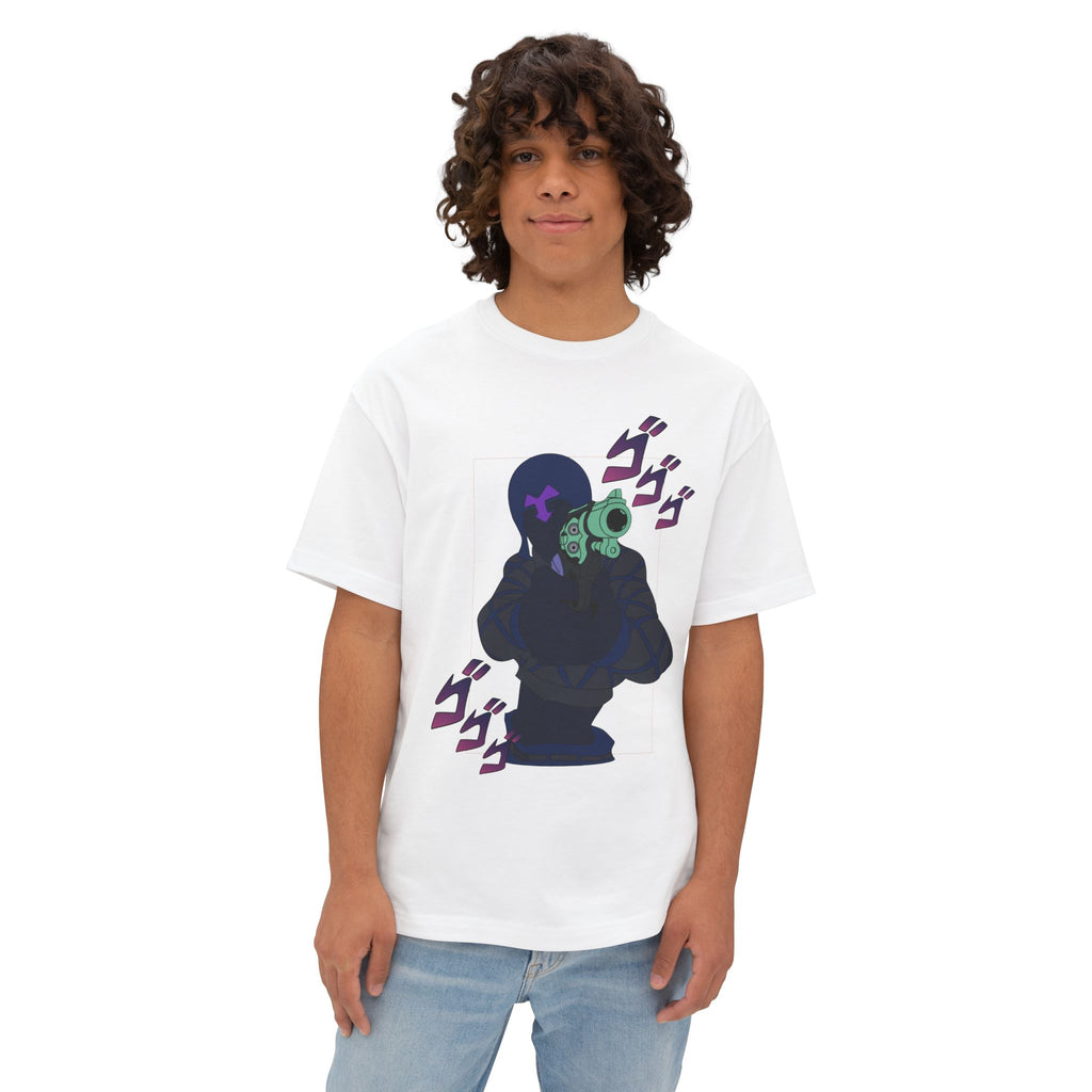 Oversized Jojo's Bizarre Adventure Golden Wind Inspired Graphic T-Shirt — Mista