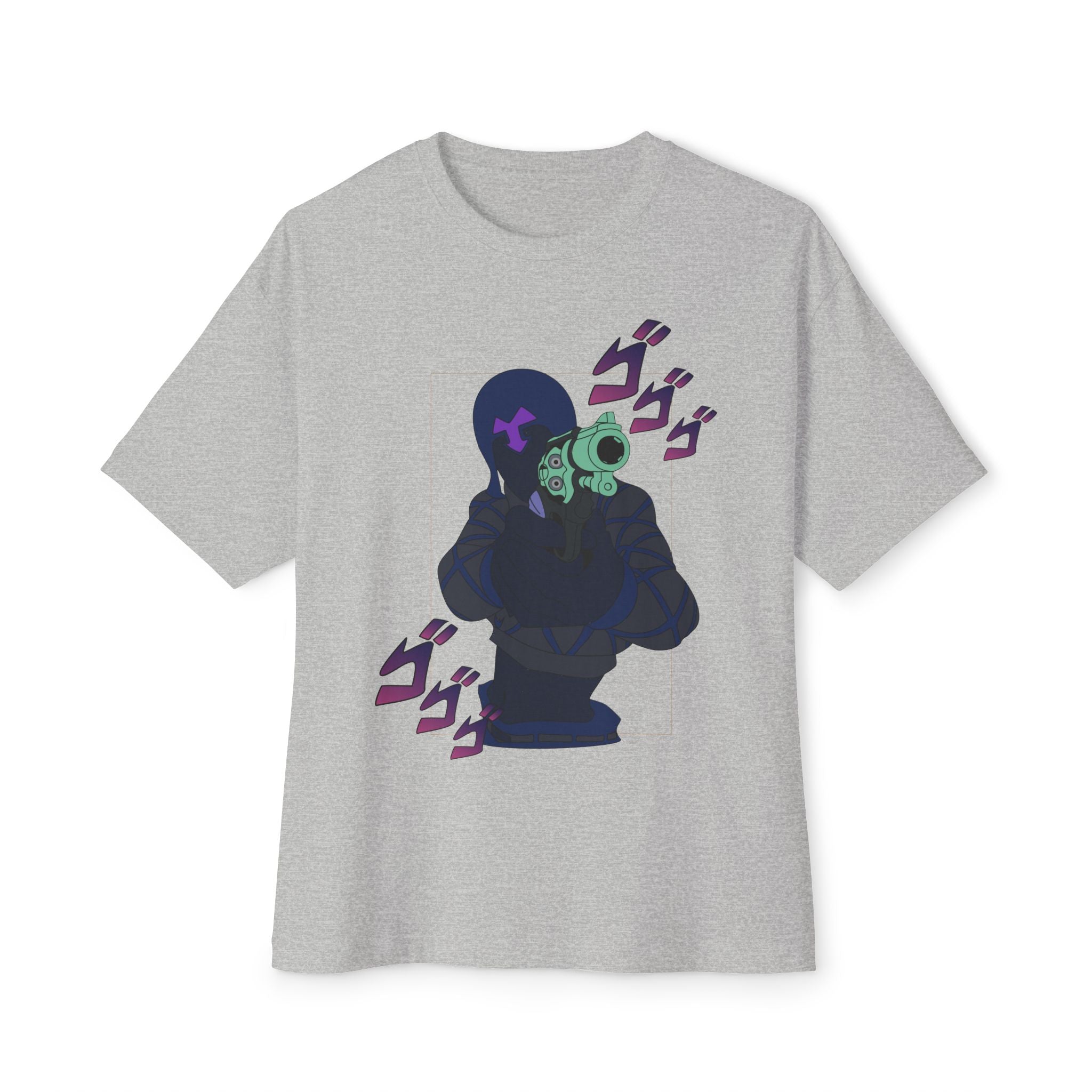 Oversized Jojo's Bizarre Adventure Golden Wind Inspired Graphic T-Shirt — Mista