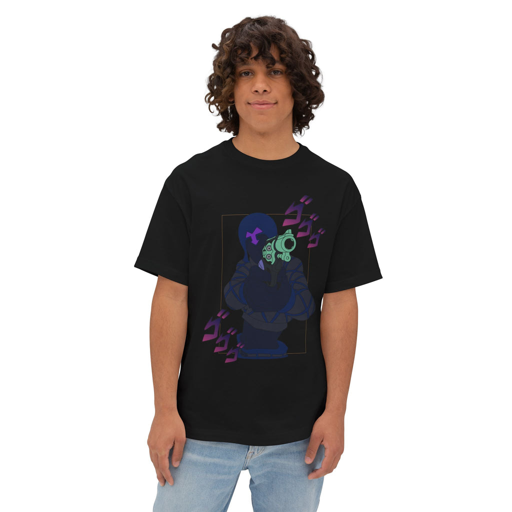 Oversized Jojo's Bizarre Adventure Golden Wind Inspired Graphic T-Shirt — Mista