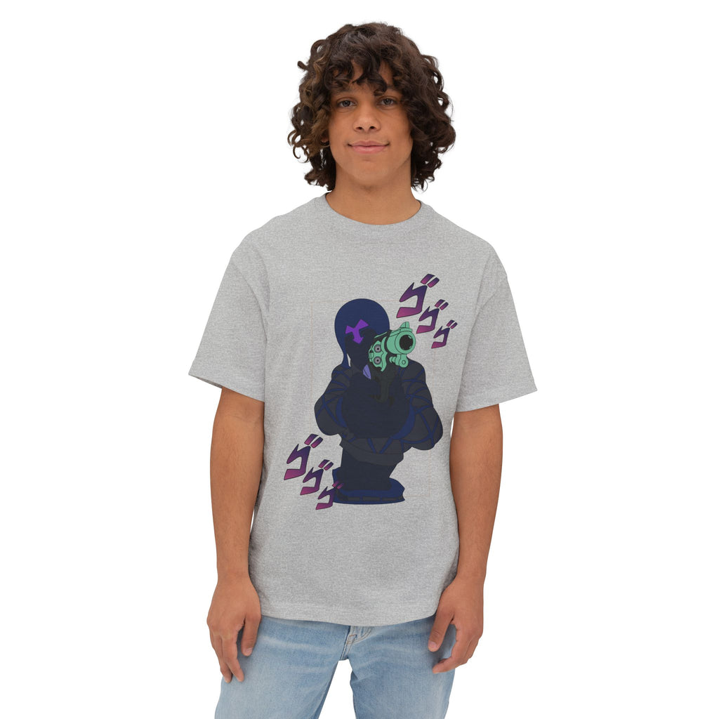 Oversized Jojo's Bizarre Adventure Golden Wind Inspired Graphic T-Shirt — Mista