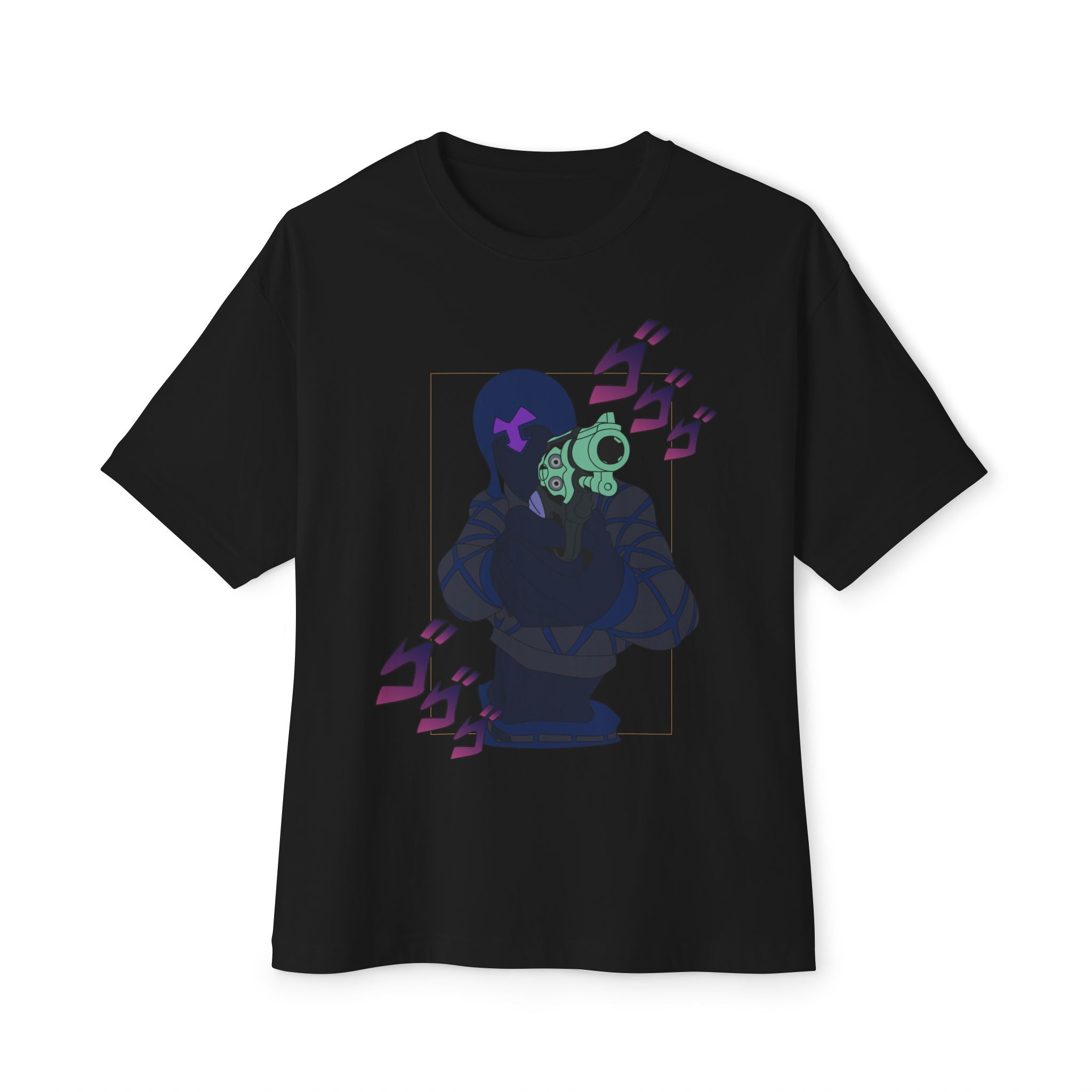 Oversized Jojo's Bizarre Adventure Golden Wind Inspired Graphic T-Shirt — Mista