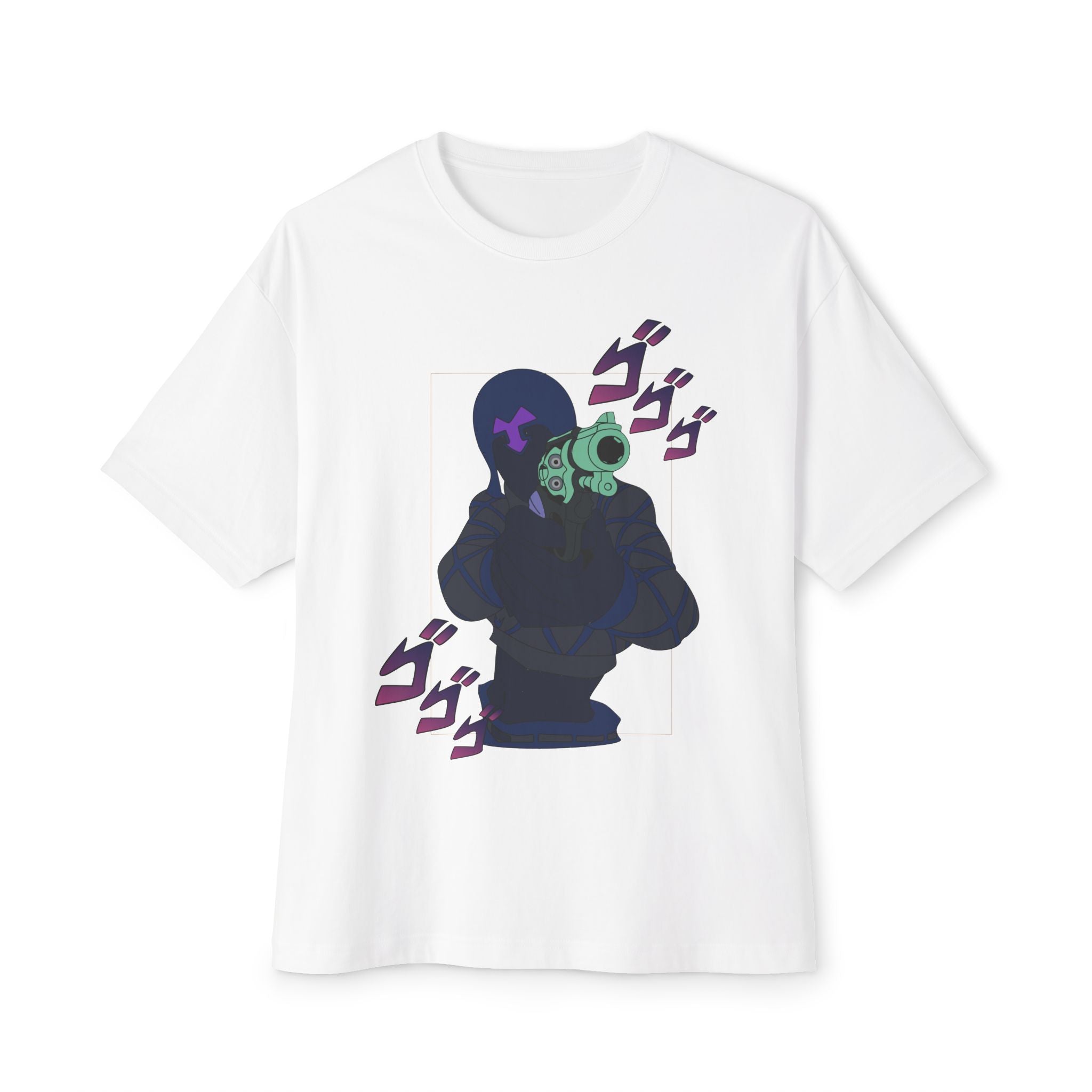Oversized Jojo's Bizarre Adventure Golden Wind Inspired Graphic T-Shirt — Mista